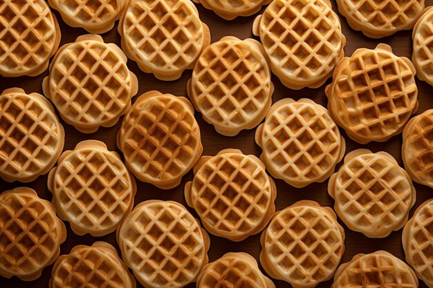 Bovenbeeld van gerangschikte wafels met patroon