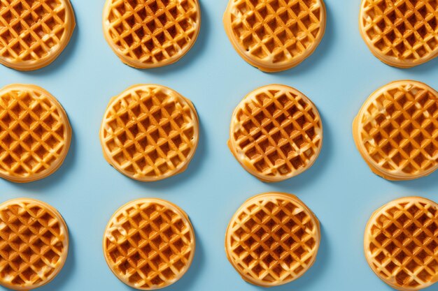 Bovenbeeld van gerangschikte wafels met patroon