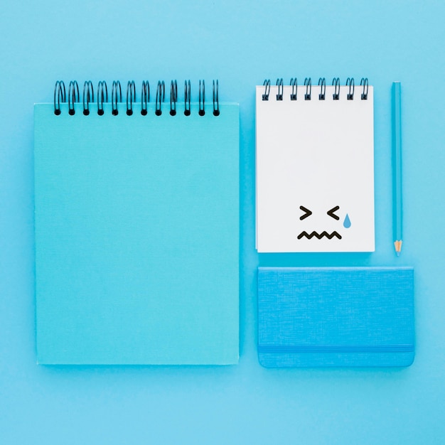 Bovenbeeld van het concept Blue Monday met kopieerruimte