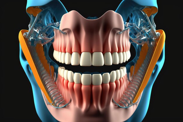 Bovenkaak tandheelkundige implantaten en kunstgebit