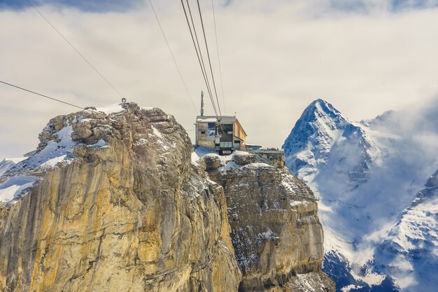 Bovenstation Birg in Zwitserse Alpen in Murren