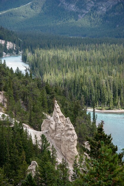 Bow River en de Hoodoos bij Banff