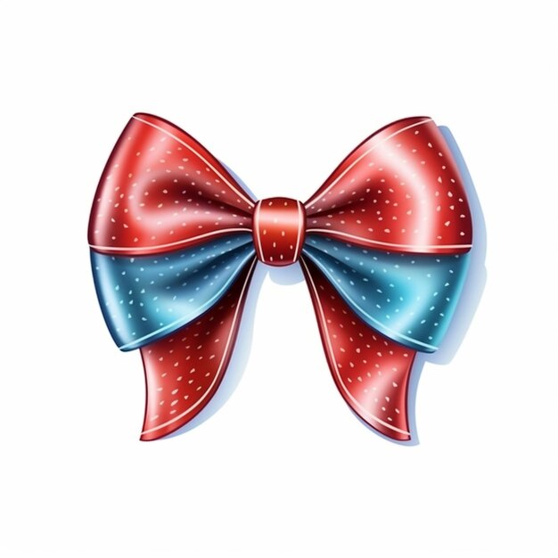 bow with red and blue stripes on it generative ai