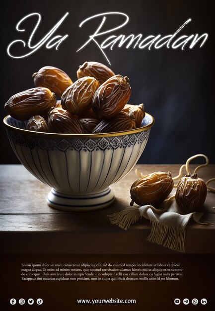 a bowl of arabic dates creative ai