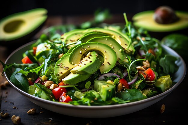 a bowl of avocado salad