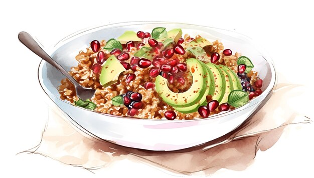 a bowl of beans avocado and avocado