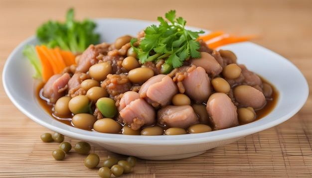 Photo a bowl of beans beans and a plate of beans