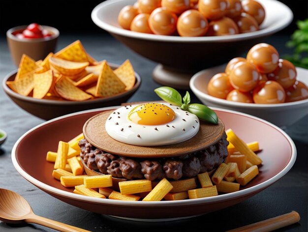 Bowl of beans and bread