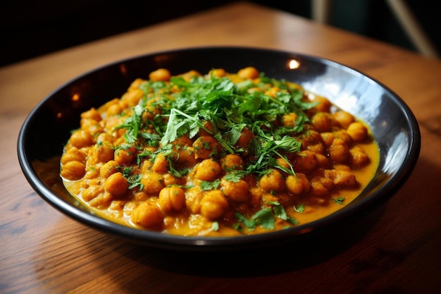 a bowl of beans with parsley on top