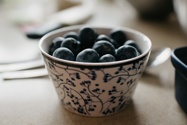 Bowl of blueberries