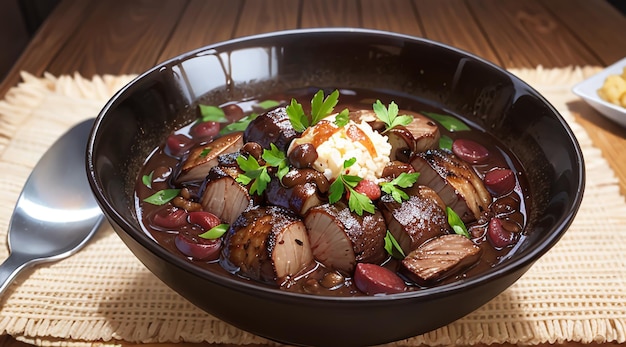 a bowl of Boeuf Bourguignon