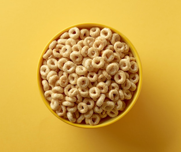 Bowl of breakfast cereal honey rings
