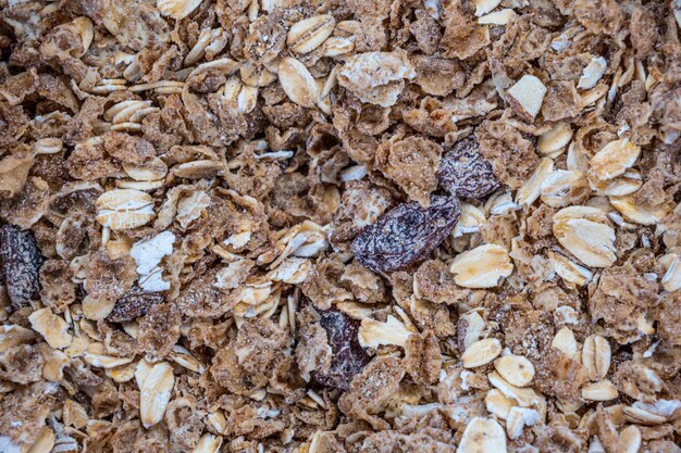 Photo bowl of breakfast muesli cereal