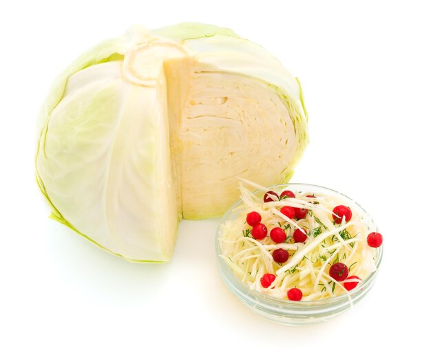 Bowl of cabbage with cranberry berries