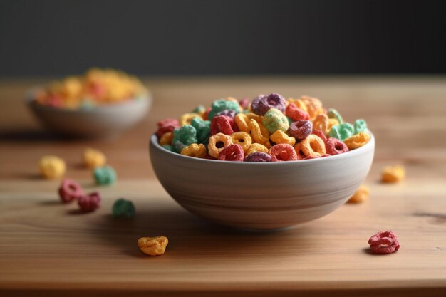 Bowl of cereal with the word cereal on it