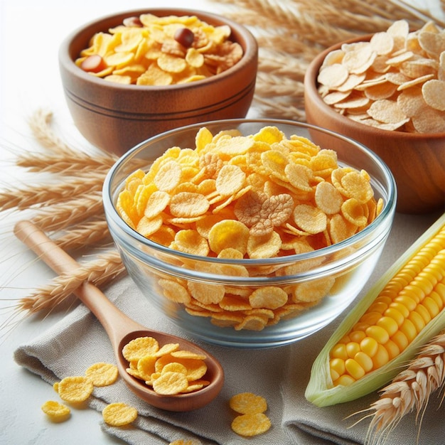 bowl of cereals on a white background