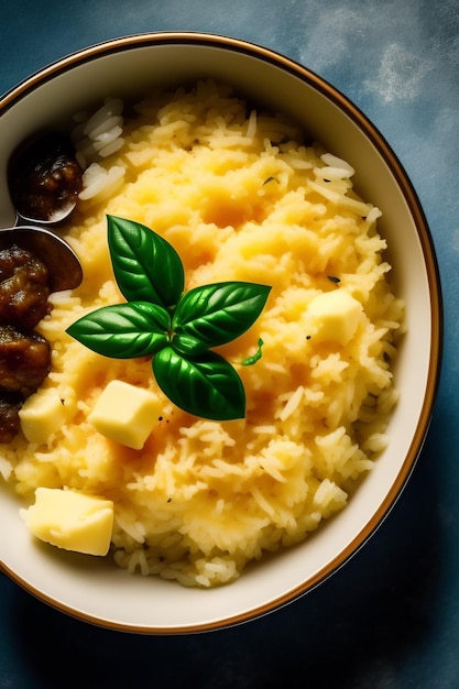 A bowl of cheddar cheese with olive oil and mushrooms.