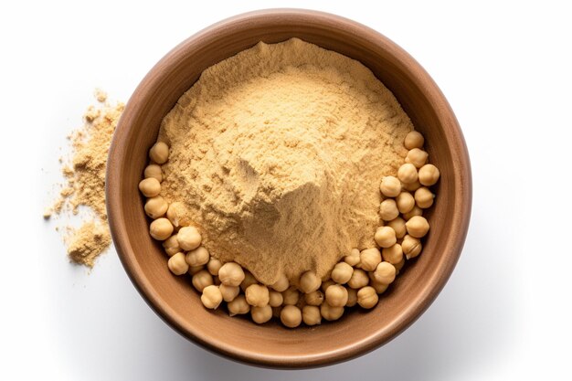 A bowl of chickpeas and a pile of chickpeas