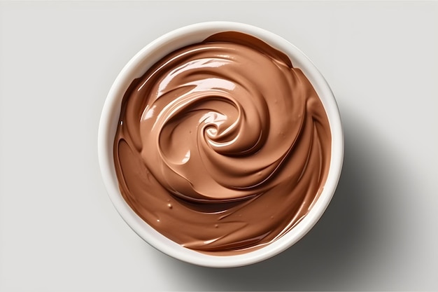 A bowl of chocolate spread