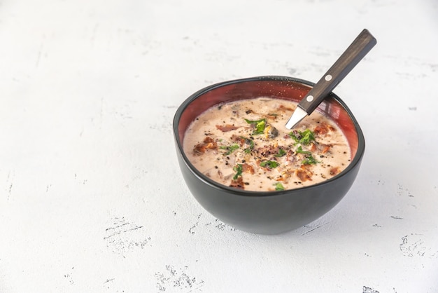 Bowl of clam chowder