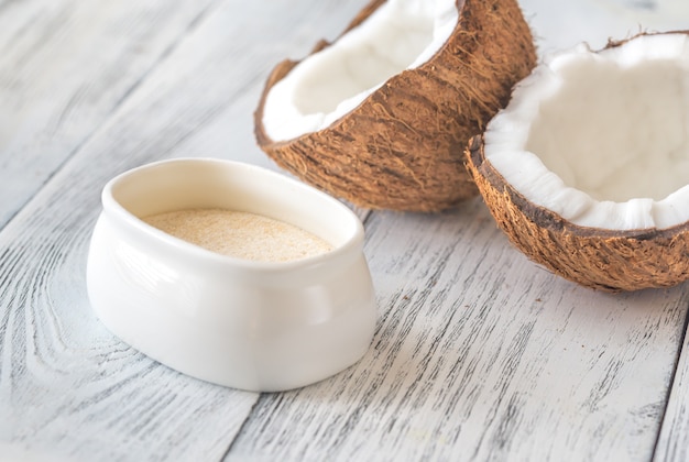 Bowl of coconut flour