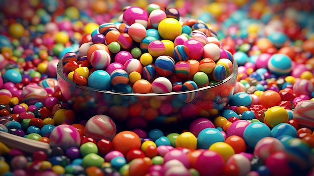 A bowl of colorful m & m candies