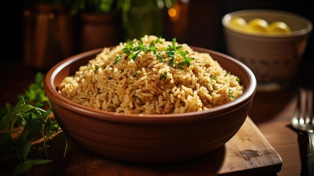 Bowl cooked brown rice