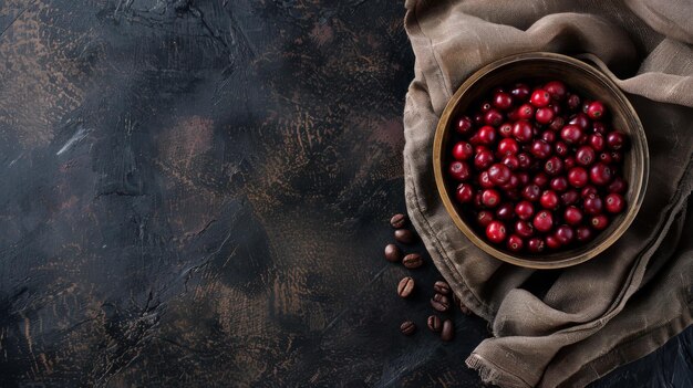 A Bowl of Cranberries on a Table