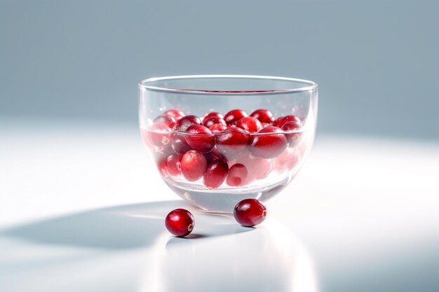 A bowl of cranberries with the word cranberries on it