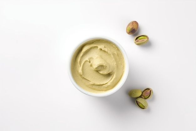 Bowl creamy pistachio butter Generate Ai