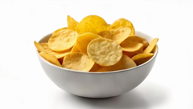 A bowl of crispy potato chips