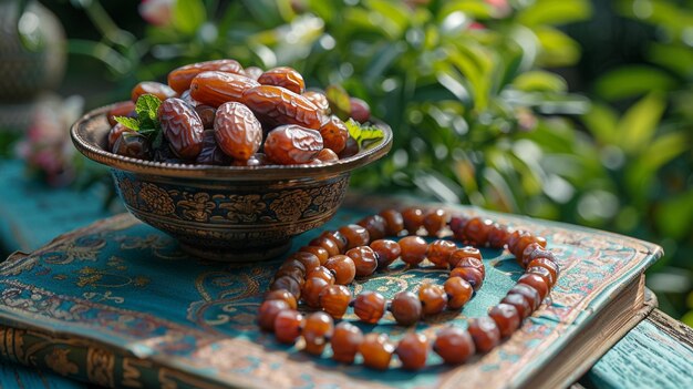 Photo a bowl of dates