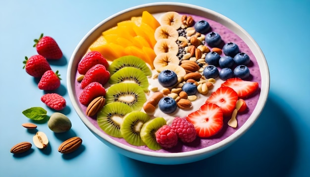 a bowl of different kinds of fruit and nuts