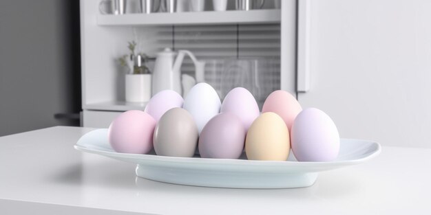 A bowl of eggs on a kitchen counter.