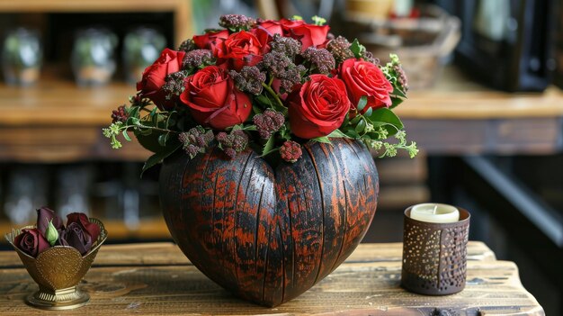 Bowl Filled With Red Flowers