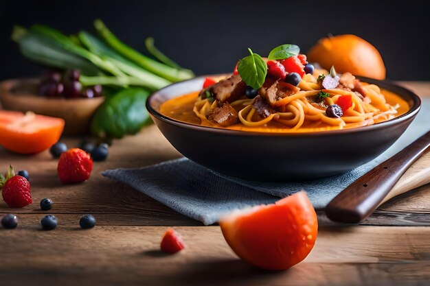 a bowl of food with a bowl of food on it