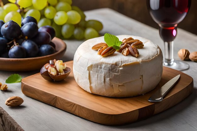 A bowl of food with a bunch of grapes on it