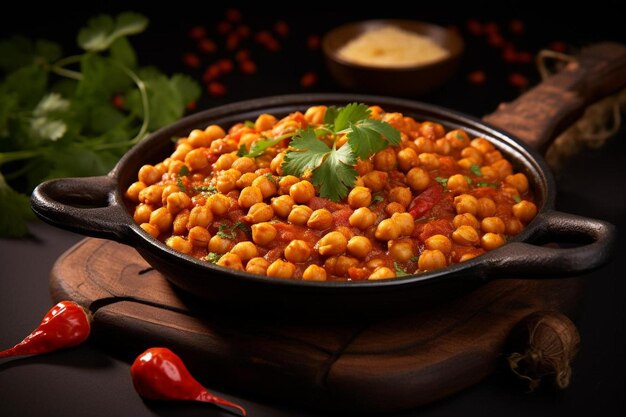 Foto una ciotola di cibo con un peperoncino rosso