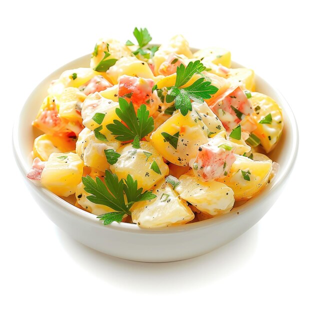 Photo a bowl of food with a salad of parsley and parsley