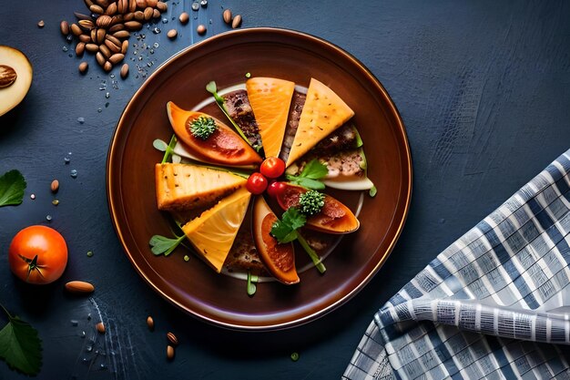 スプーンが入った食べ物のボウルとその上に食べ物の皿