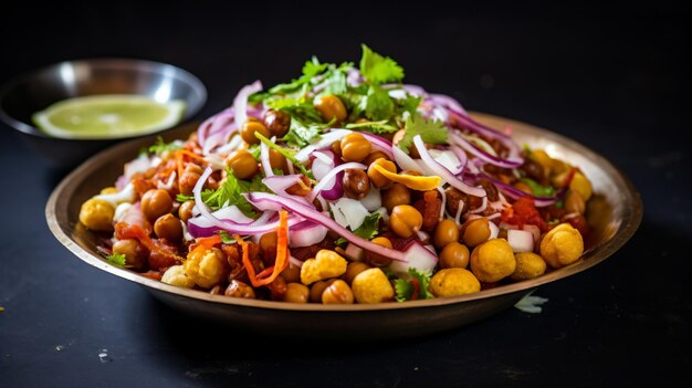 a bowl of food with a spoon and sauce