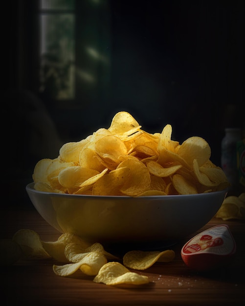 A bowl of French fries created by Ai Generated