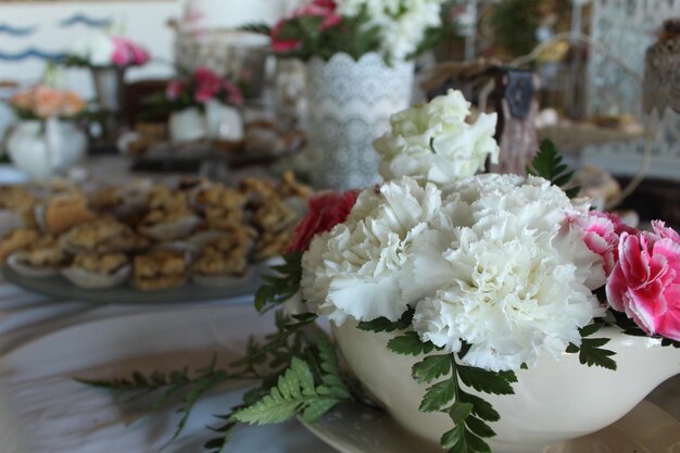 Bowl of fresh flowers