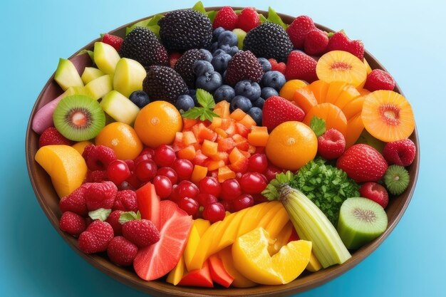 A bowl of freshly fruits and vegetables