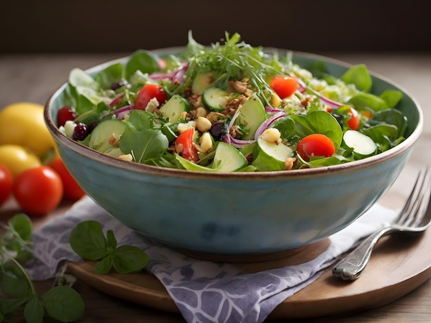 Photo a bowl of freshness exploring the world of wholesome salads