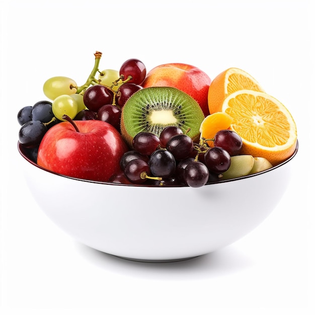 Photo a bowl of fruit is full of different fruits.