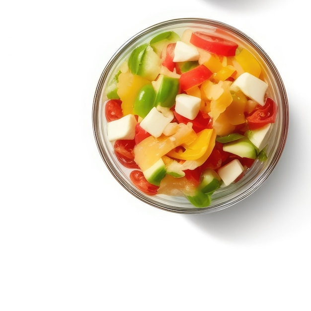 A bowl of fruit salad with a fruit salad in it.