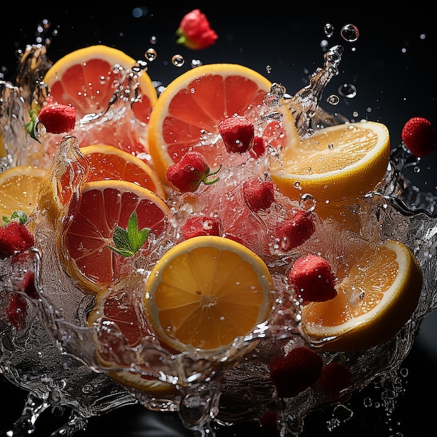 a bowl of fruit that has the word fruit on it