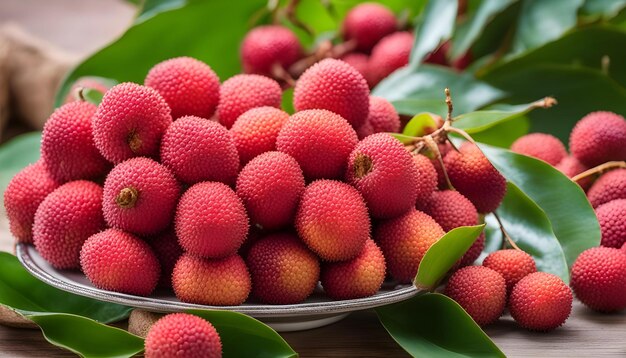 Photo a bowl of fruit with a bunch of red berries