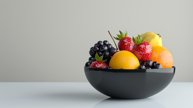 a bowl of fruit with a fruit on it